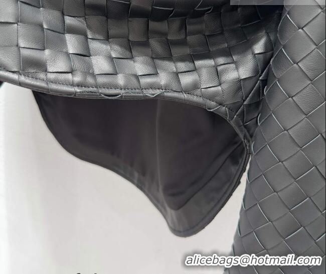 Best Grade Bottega Veneta Woven Lambskin Leather Jacket BV031101 Black 2026