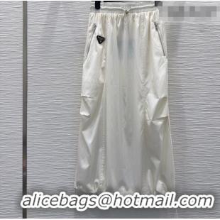 Luxury Cheap Prada Long Skirt PR031101 White 2026