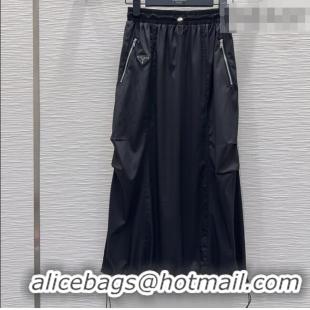 New Release Creation Prada Long Skirt PR031101 Black 2026