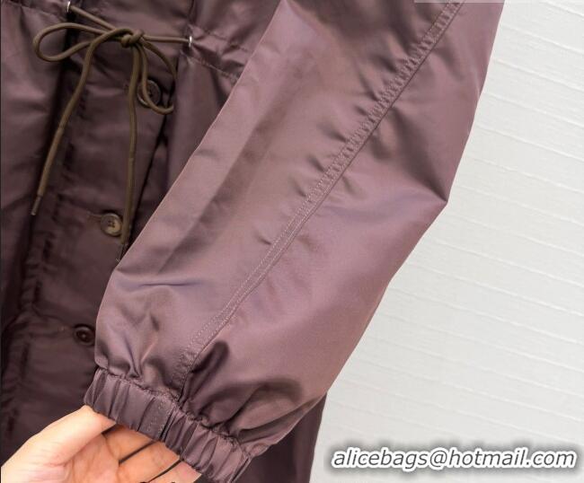 Good Looking Prada Nylon Coat PR031102 Dark Brown 2026