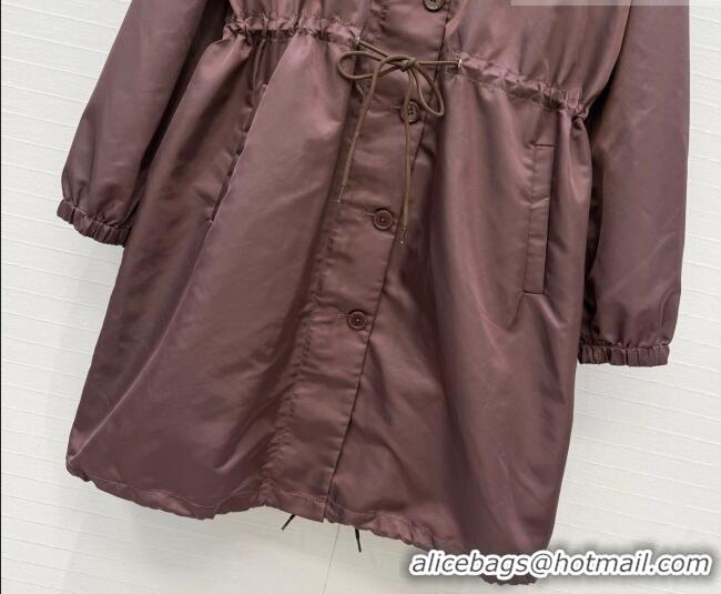 Good Looking Prada Nylon Coat PR031102 Dark Brown 2026