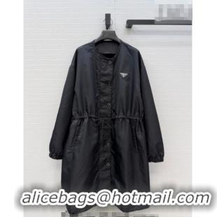Buy Discount Prada Nylon Coat PR031102 Black 2026