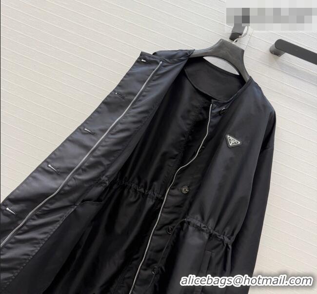 Buy Discount Prada Nylon Coat PR031102 Black 2026