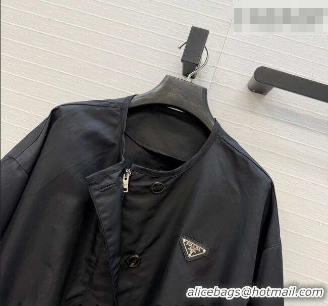 Buy Discount Prada Nylon Coat PR031102 Black 2026