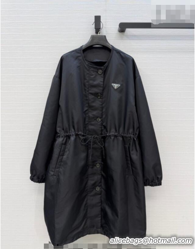 Buy Discount Prada Nylon Coat PR031102 Black 2026