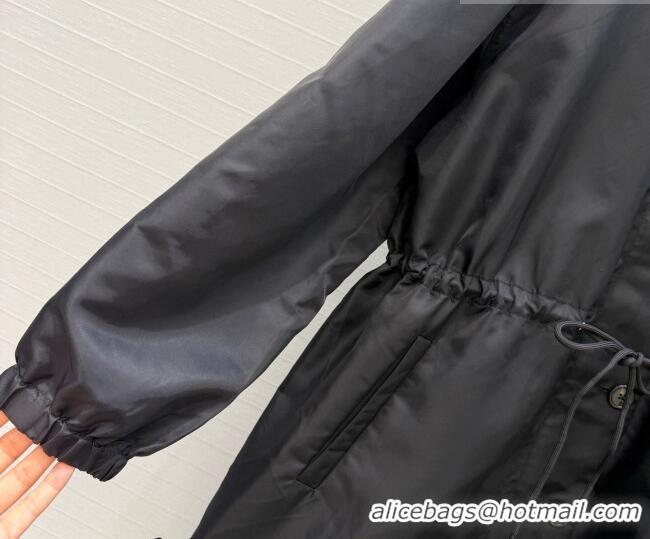 Buy Discount Prada Nylon Coat PR031102 Black 2026