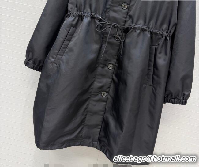 Buy Discount Prada Nylon Coat PR031102 Black 2026