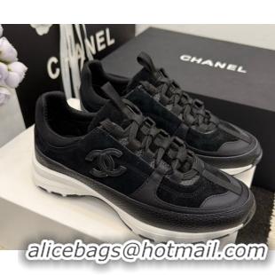 Grade Quality Chanel Calfskin Leather & Suede Sneakers G47010 Black 2026