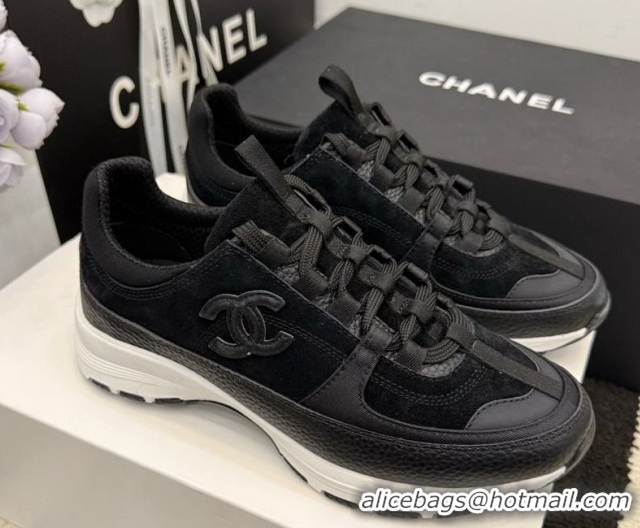 Grade Quality Chanel Calfskin Leather & Suede Sneakers G47010 Black 2026
