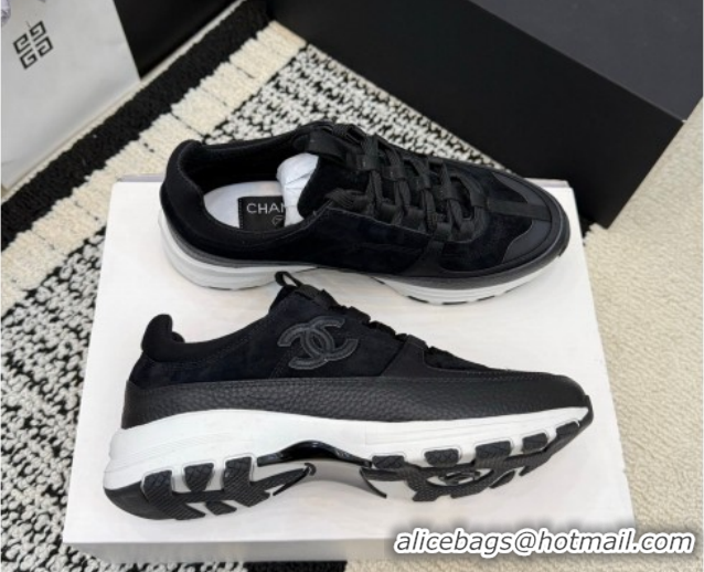 Grade Quality Chanel Calfskin Leather & Suede Sneakers G47010 Black 2026