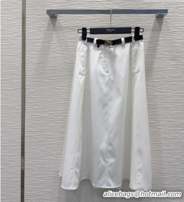 New Release Creation Prada Long Skirt PR031106 White 2026