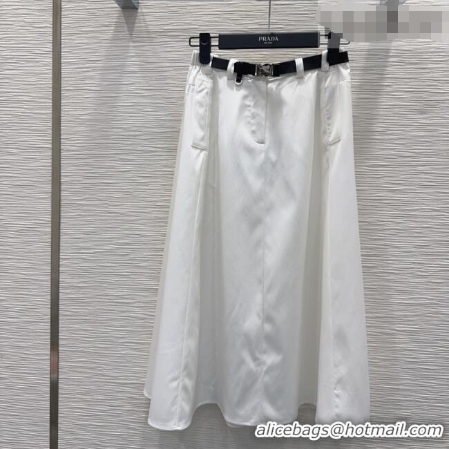 New Release Creation Prada Long Skirt PR031106 White 2026