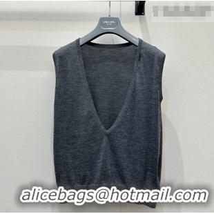 Spot Bulk Prada V-Shaped Cashmere Vest PR031107 Dark Grey 2026