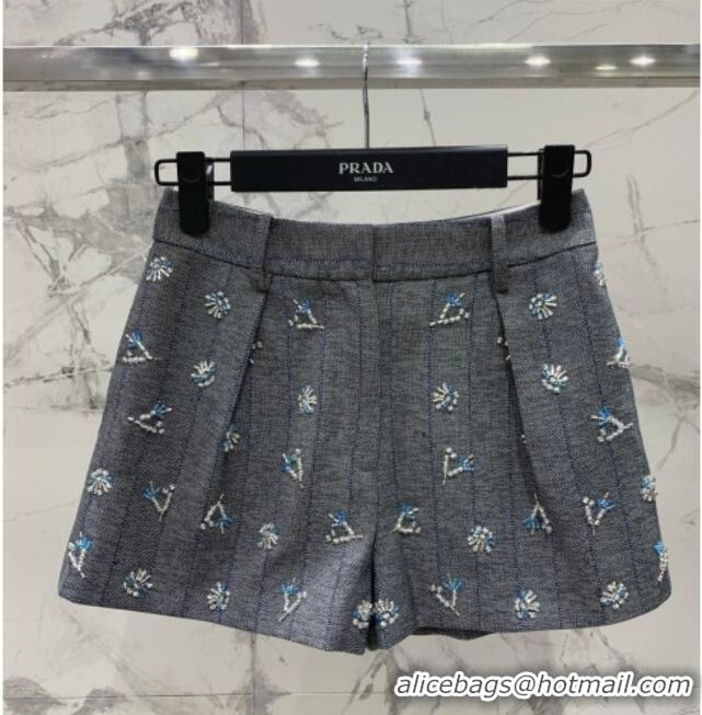 Best Price Prada Charm Shorts PR031108 Grey 2026
