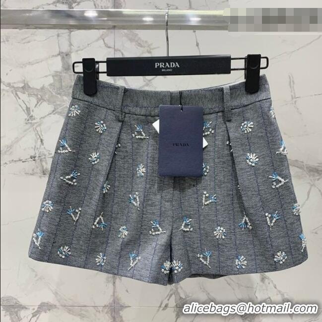 Best Price Prada Charm Shorts PR031108 Grey 2026