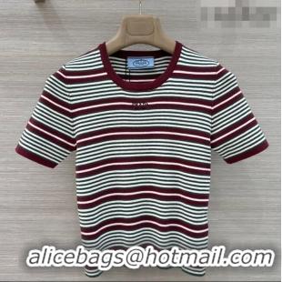 Top Quality Prada Knit Shirt PR031109 Green/Burgundy 2026
