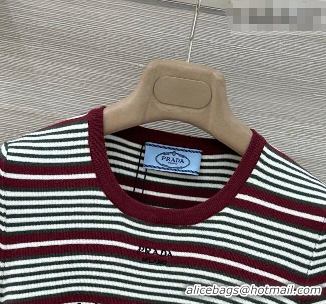 Top Quality Prada Knit Shirt PR031109 Green/Burgundy 2026