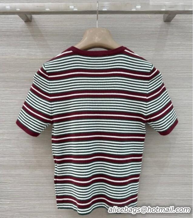 Top Quality Prada Knit Shirt PR031109 Green/Burgundy 2026