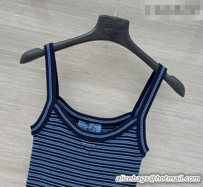 ​Top Design Prada Knit Vest PR031109 Blue 2026