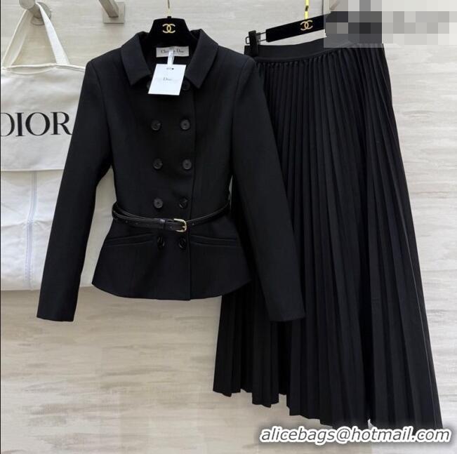 Luxury Discount Dior Jacket and Skirt Set DR031103 Black 2026