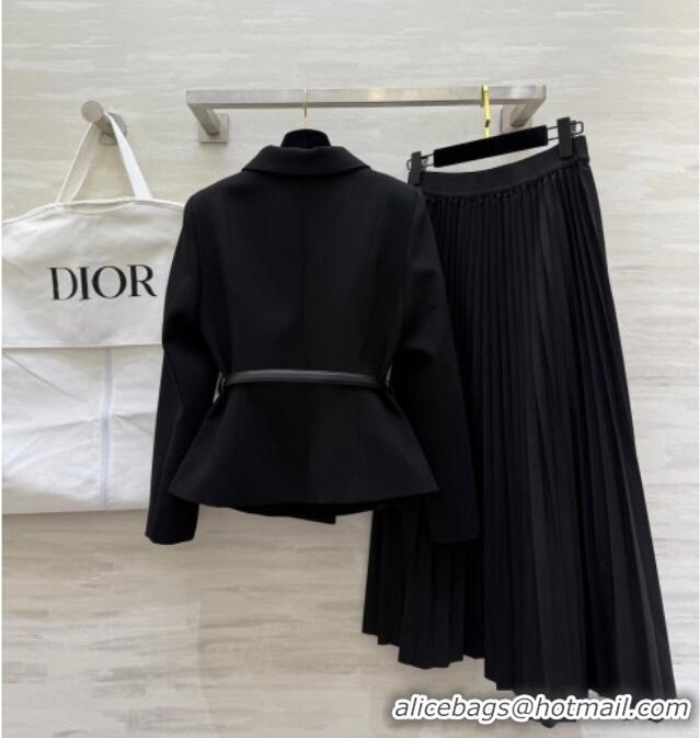 Luxury Discount Dior Jacket and Skirt Set DR031103 Black 2026