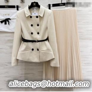 Unique Discount Dior Jacket and Skirt Set DR031103 White 2026