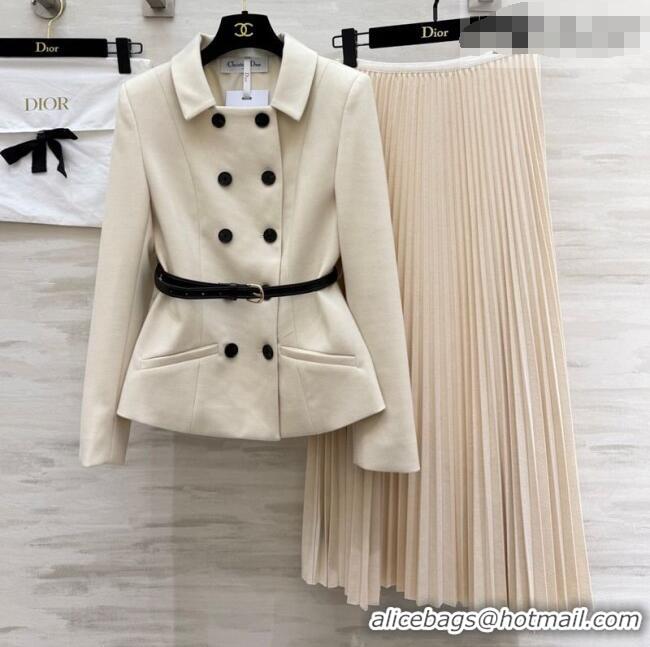 Unique Discount Dior Jacket and Skirt Set DR031103 White 2026