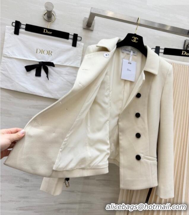Unique Discount Dior Jacket and Skirt Set DR031103 White 2026