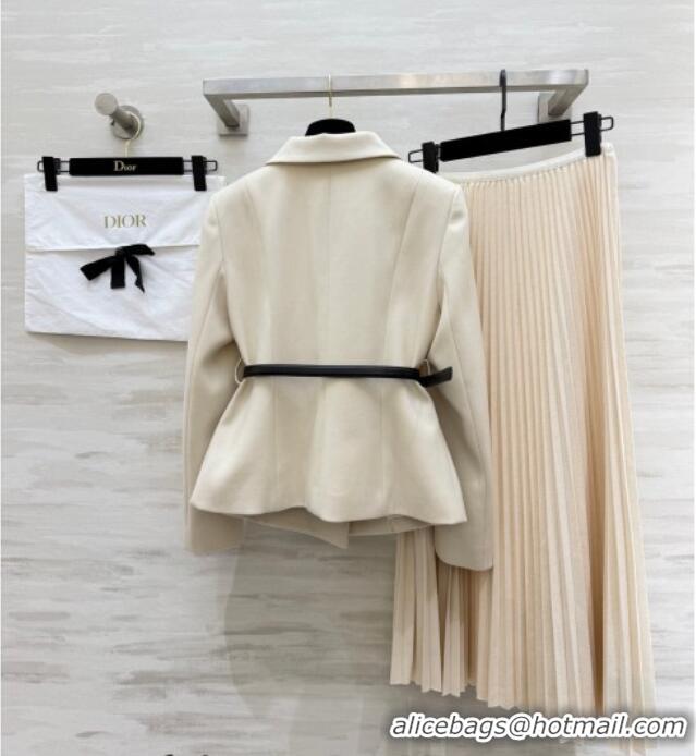Unique Discount Dior Jacket and Skirt Set DR031103 White 2026