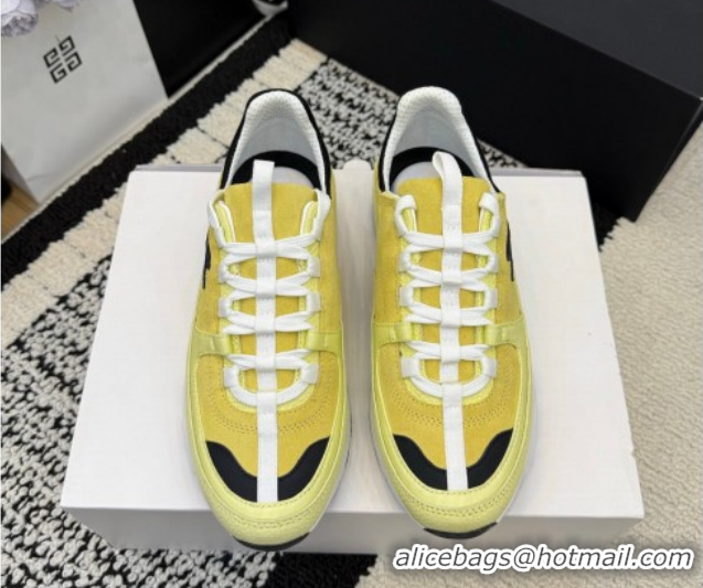 Pretty Style Chanel Calfskin Leather & Suede Sneakers G47010 Yellow 2026