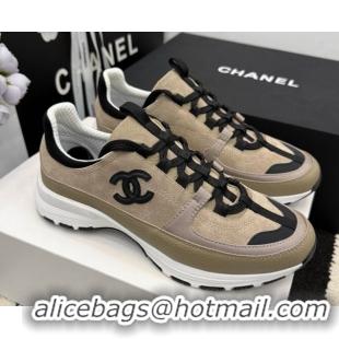 Buy New Cheap Chanel Calfskin Leather & Suede Sneakers G47010 Beige 2026