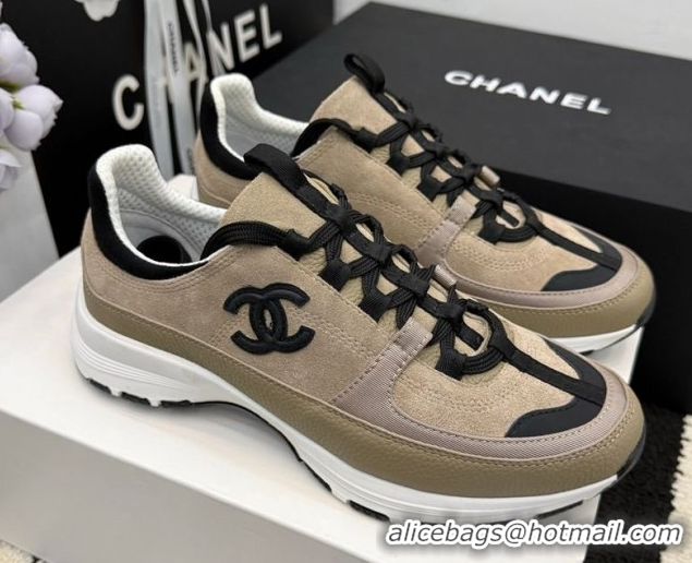 Buy New Cheap Chanel Calfskin Leather & Suede Sneakers G47010 Beige 2026