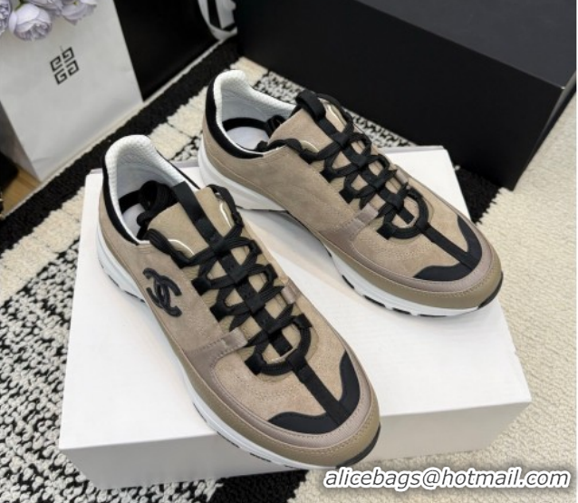 Buy New Cheap Chanel Calfskin Leather & Suede Sneakers G47010 Beige 2026