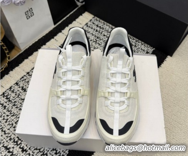 Top Grade Chanel Calfskin Leather & Suede Sneakers G47010 White 2026