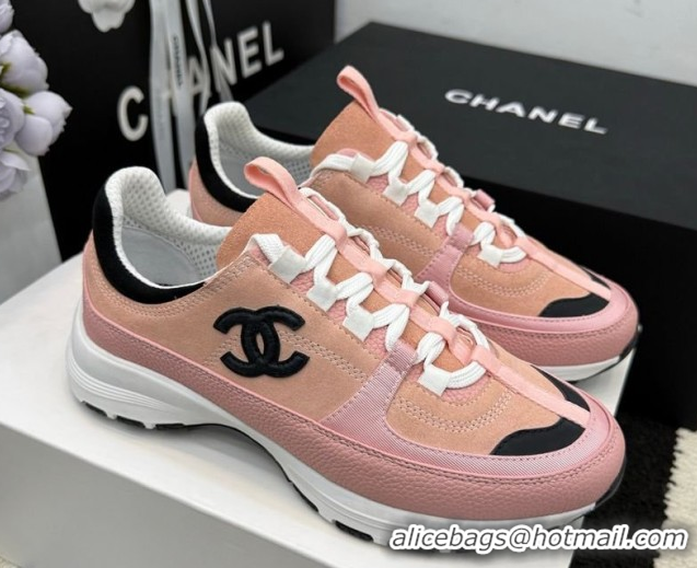 Purchase Chanel Calfskin Leather & Suede Sneakers G47010 Pink 2026