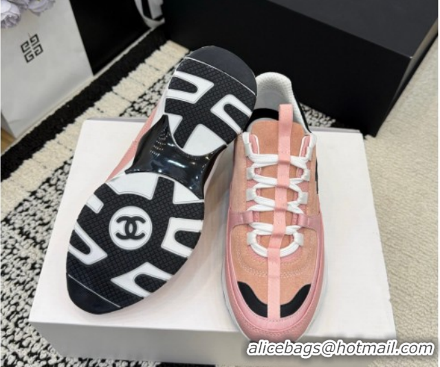Purchase Chanel Calfskin Leather & Suede Sneakers G47010 Pink 2026