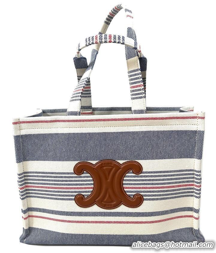Best Price Celine Triomphe Large Cabas Thais Striped Tote Bag 196762 2025