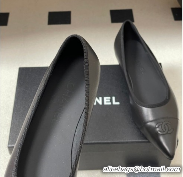 Pretty Style Chanel Lambskin Leather Pointed Ballet Flats G47081 All Black 2026