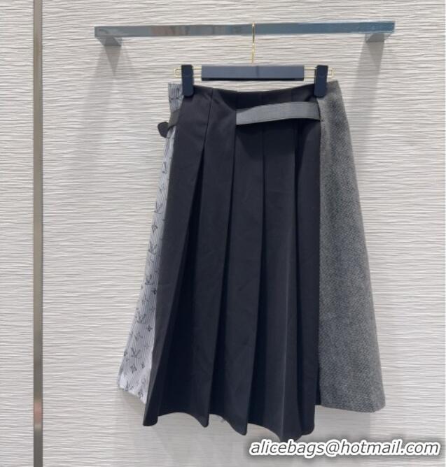 Luxury Discount Louis Vuitton Skirt and Jacket Set LV031101 Grey/Blue 2026