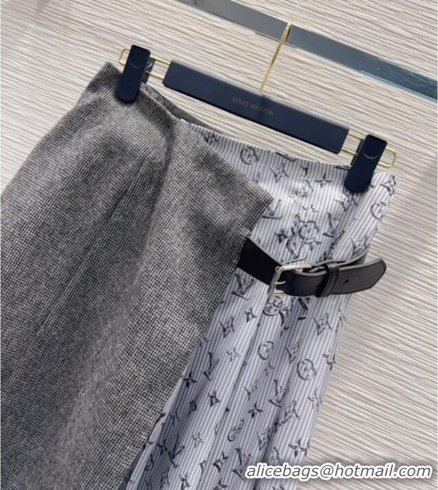 Luxury Discount Louis Vuitton Skirt and Jacket Set LV031101 Grey/Blue 2026