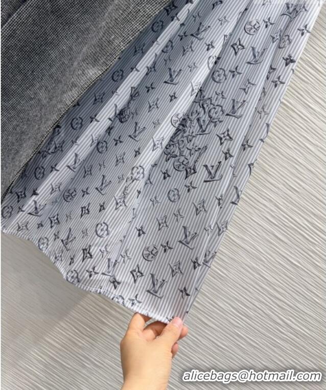 Luxury Discount Louis Vuitton Skirt and Jacket Set LV031101 Grey/Blue 2026