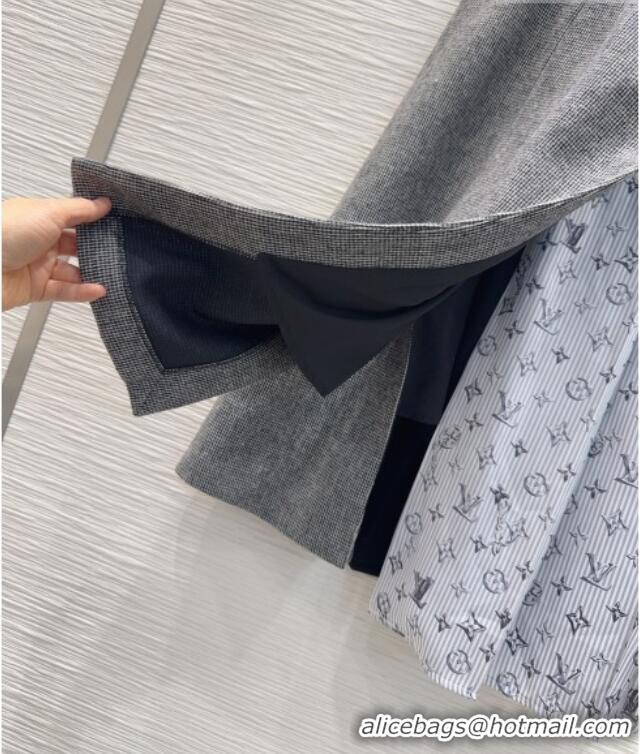 Luxury Discount Louis Vuitton Skirt and Jacket Set LV031101 Grey/Blue 2026