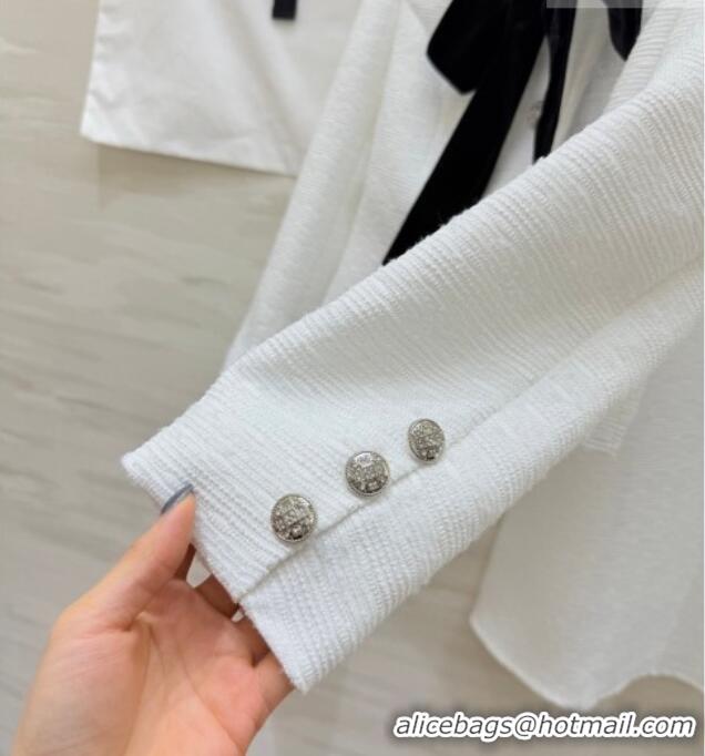 Famous Brand Chanel Tweed Jacket and Skirt Set with Bow CH031109 White 2026