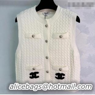 Buy Discount Chanel Knit Vest CH031110 White 2026