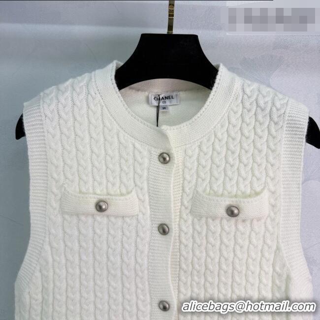 Buy Discount Chanel Knit Vest CH031110 White 2026