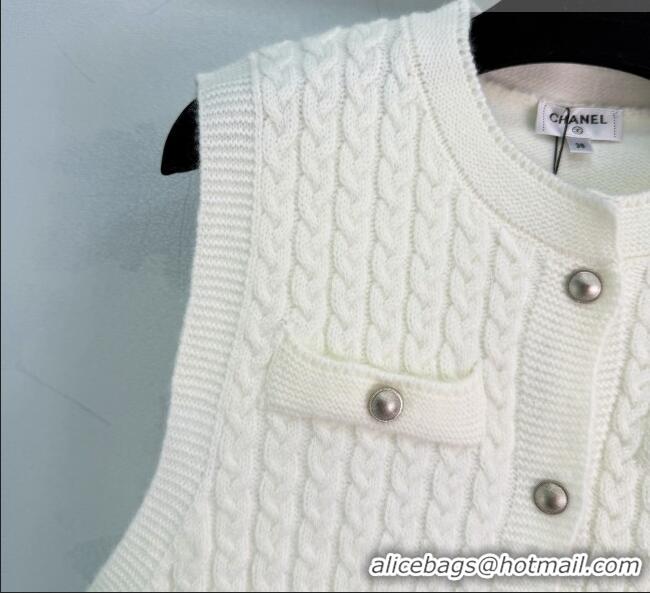 Buy Discount Chanel Knit Vest CH031110 White 2026
