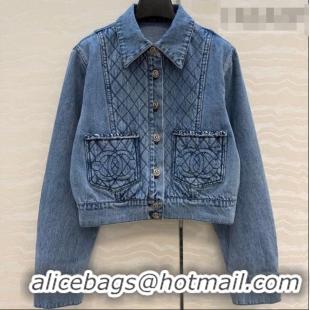 Top Quality Chanel Cotton Denim Jacket CH031112 Blue 2026