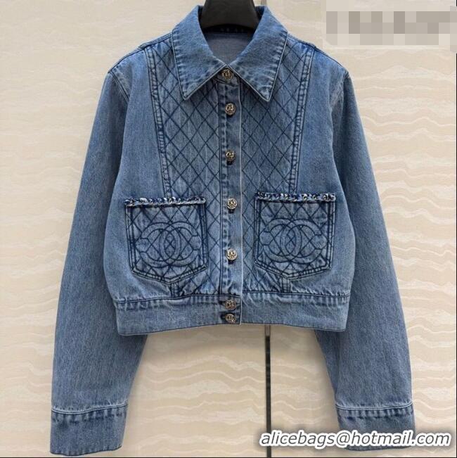 Top Quality Chanel Cotton Denim Jacket CH031112 Blue 2026