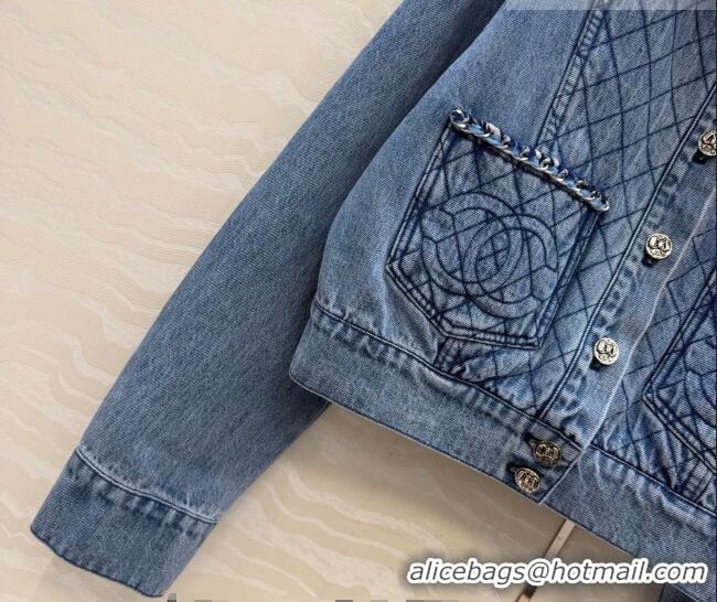 Top Quality Chanel Cotton Denim Jacket CH031112 Blue 2026