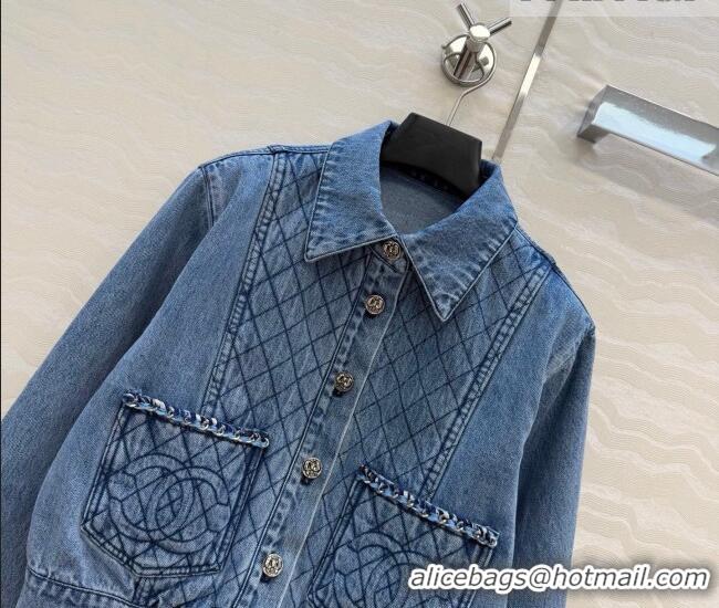 Top Quality Chanel Cotton Denim Jacket CH031112 Blue 2026